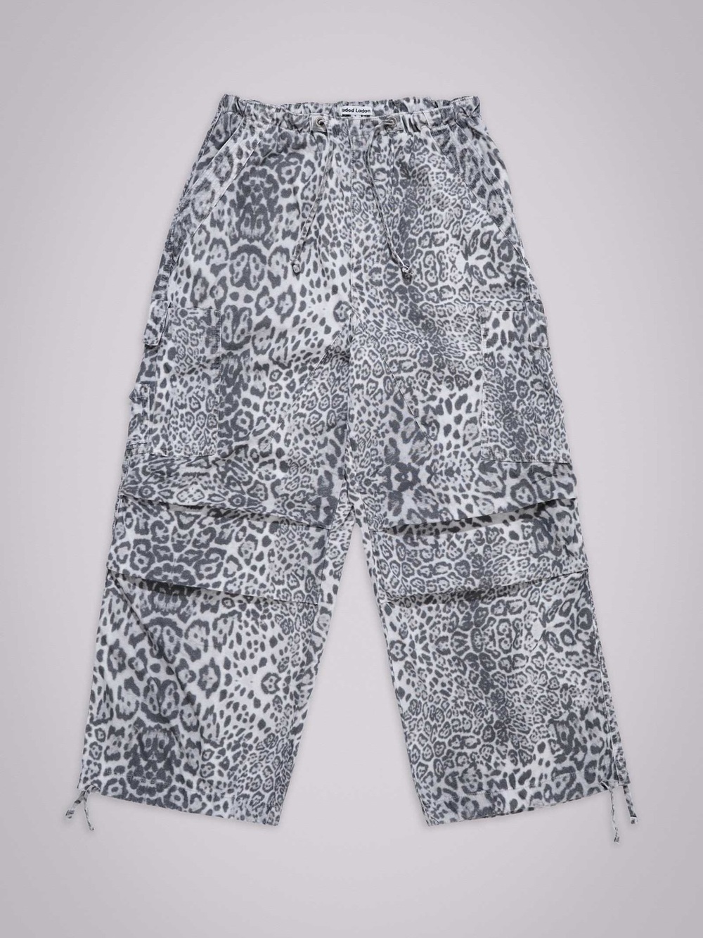 JADED LONDON Snow Leopard Print Track Joggers Parachute Pants Size Small